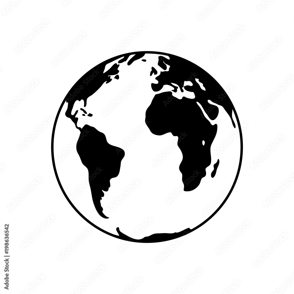Obraz premium Globe icon of the world isolated on white background vector