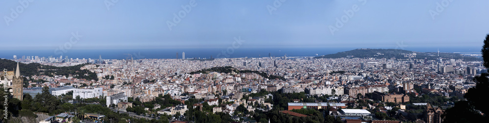Panorama of the city of Barcelona,Spain