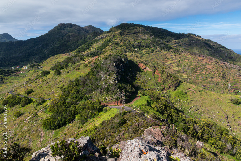 View from Pico do Facho in Canical on Madeira island, Portugal