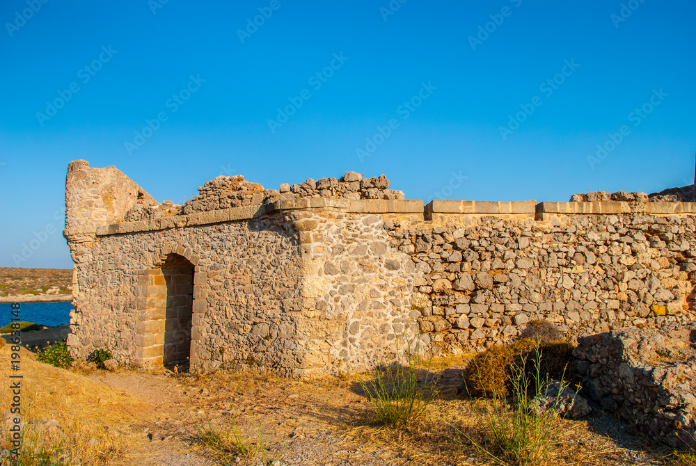 Venetian castle of Avlemonas in Kythera island in Greece