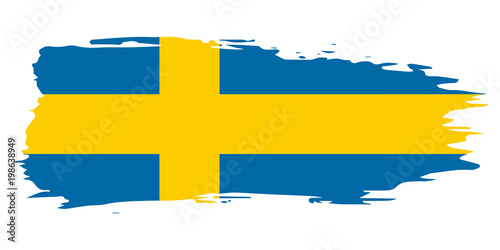 Sweden brush flag, vector
