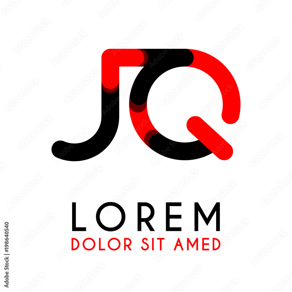 initial Letter JQ with red Black and has rounded corners initial Letter JQ with red Black and has rounded corners