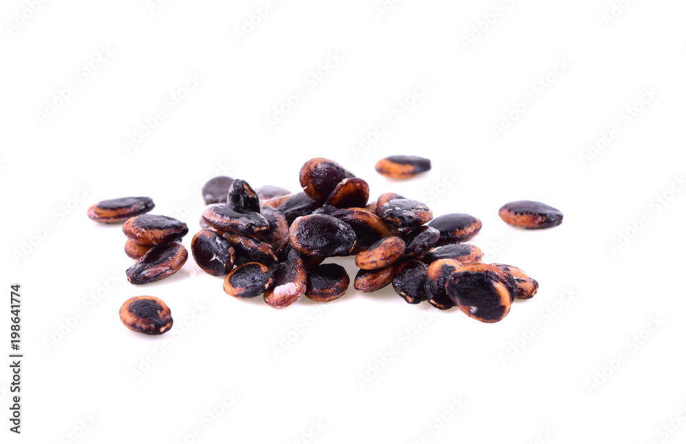 Obraz premium Watermelon seeds on white background