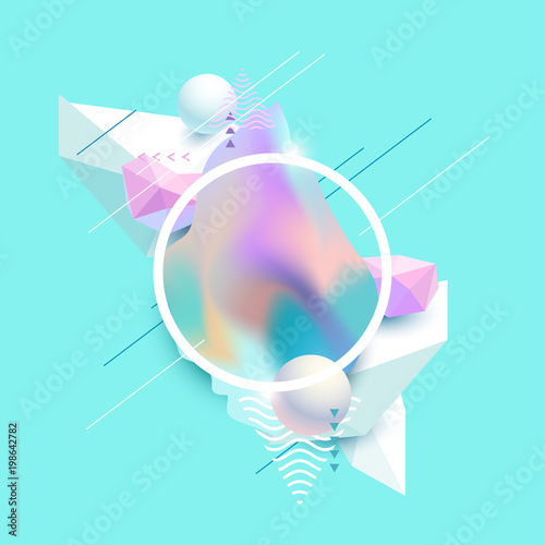 Abstract pastel composition with frame for text