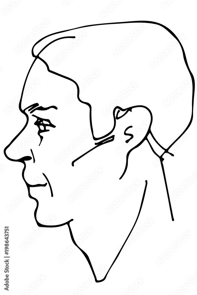  vector sketch of a beautiful man profile