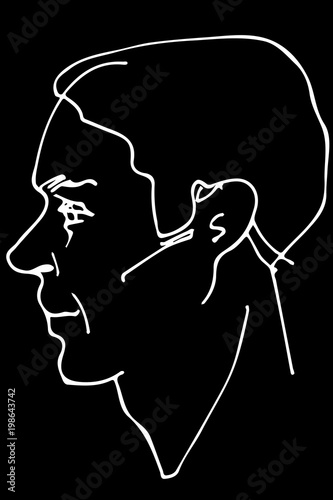 vector sketch of a beautiful man profile