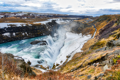 The magestic Gullfoss waterfall in Iceland