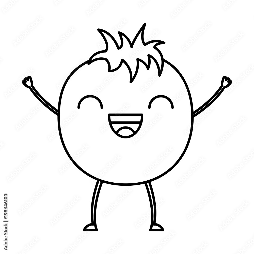 kawaii character tomato vegetable happy kawaii character tomato vegetable happy