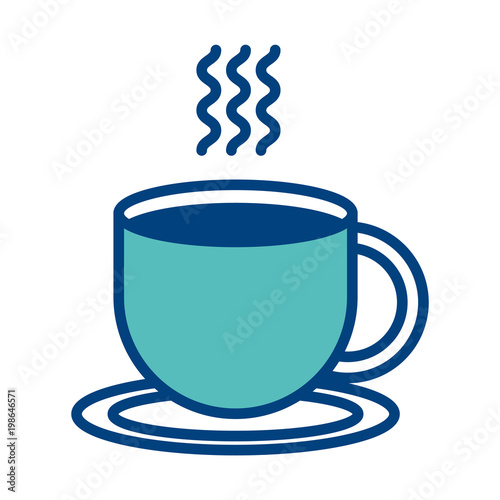 hot coffee cup on dish beverage image