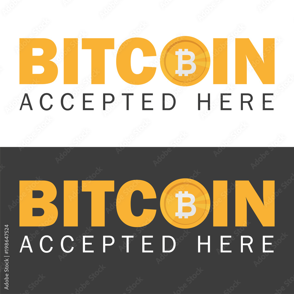 Bitcoin accepted sticker icon banner with text bitcoind accepted here Vector illustration EPS-10 on black and white background Bitcoin accepted sticker icon banner with text bitcoind accepted here Vector illustration EPS-10 on black and white background
