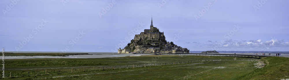 Mont Saint Michel. Normandy, Northern France on a sunny March day 2018