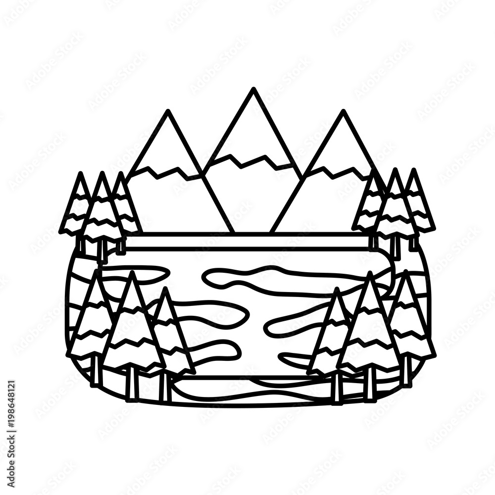 Fototapeta premium forest mountains lake landscape natural