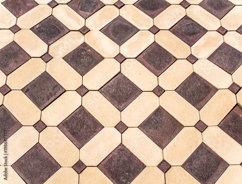 Sidewalk tile as a background for advertising