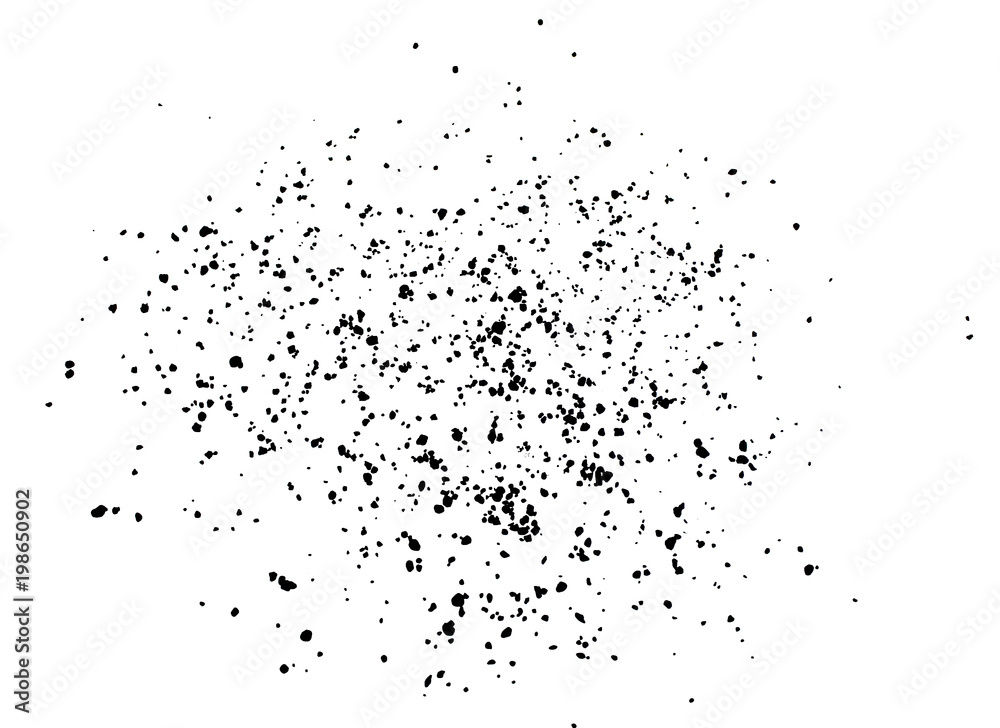Abstract pattern of black powder on white background