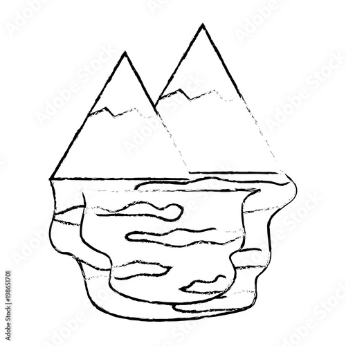 mountains lake nature landscape image vector illustration sketch