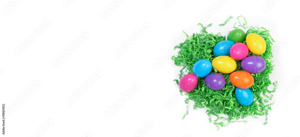 Obraz premium Easter eggs on white back drop