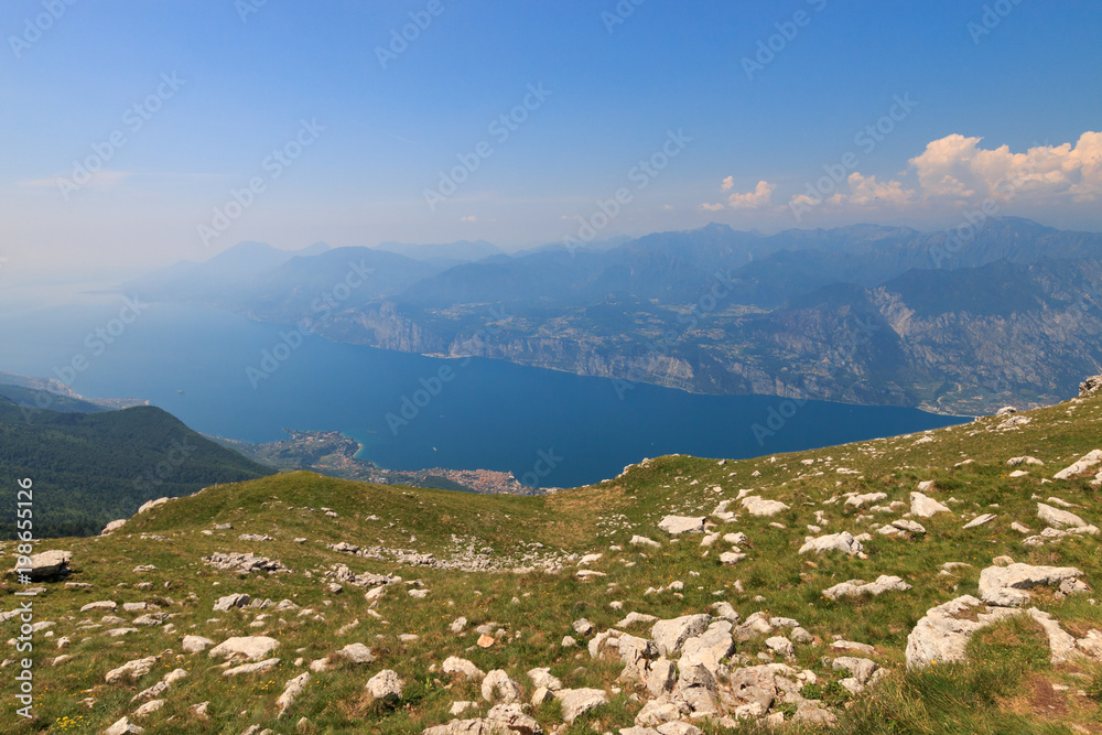 Scenic view at Lake Garda from Monte Baldo