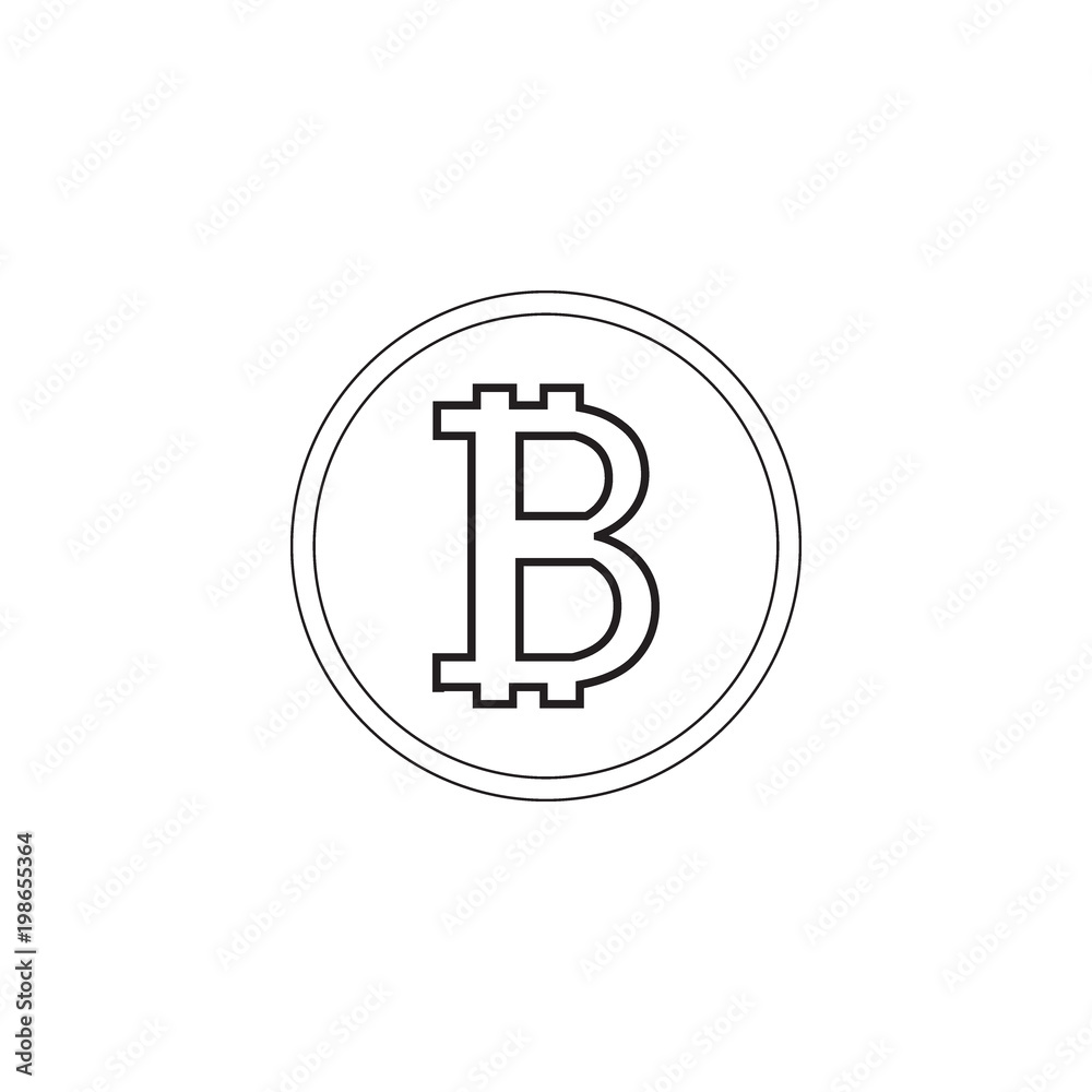 Vector black bitcoins icon on grey background. Vector black bitcoins icon on grey background.