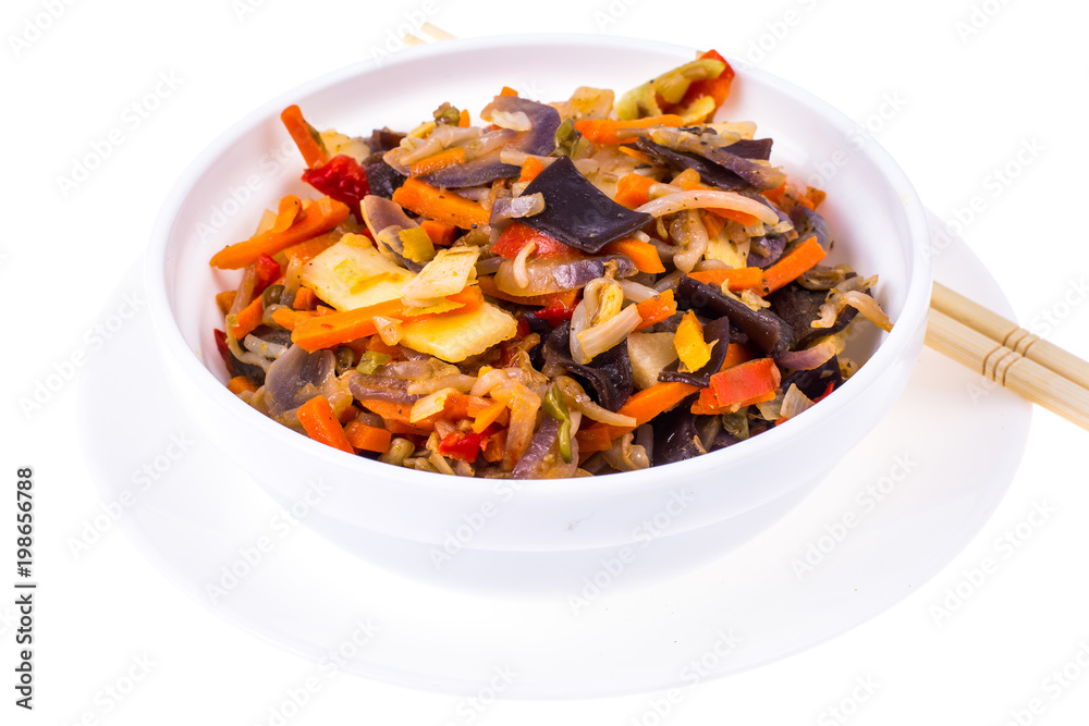 Chinese mix of vegetables with soybean sprouts, bamboo shoots Chinese mix of vegetables with soybean sprouts, bamboo shoots