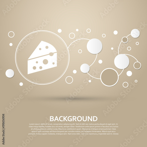Cheese icon on a brown background with elegant style and modern design infographic. Vector