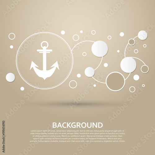 Anchor icon on a brown background with elegant style and modern design infographic. Vector