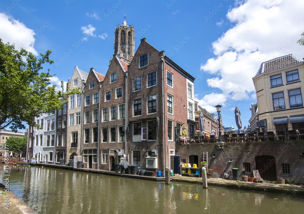 Utrecht canals and Dom tower, Netherlands