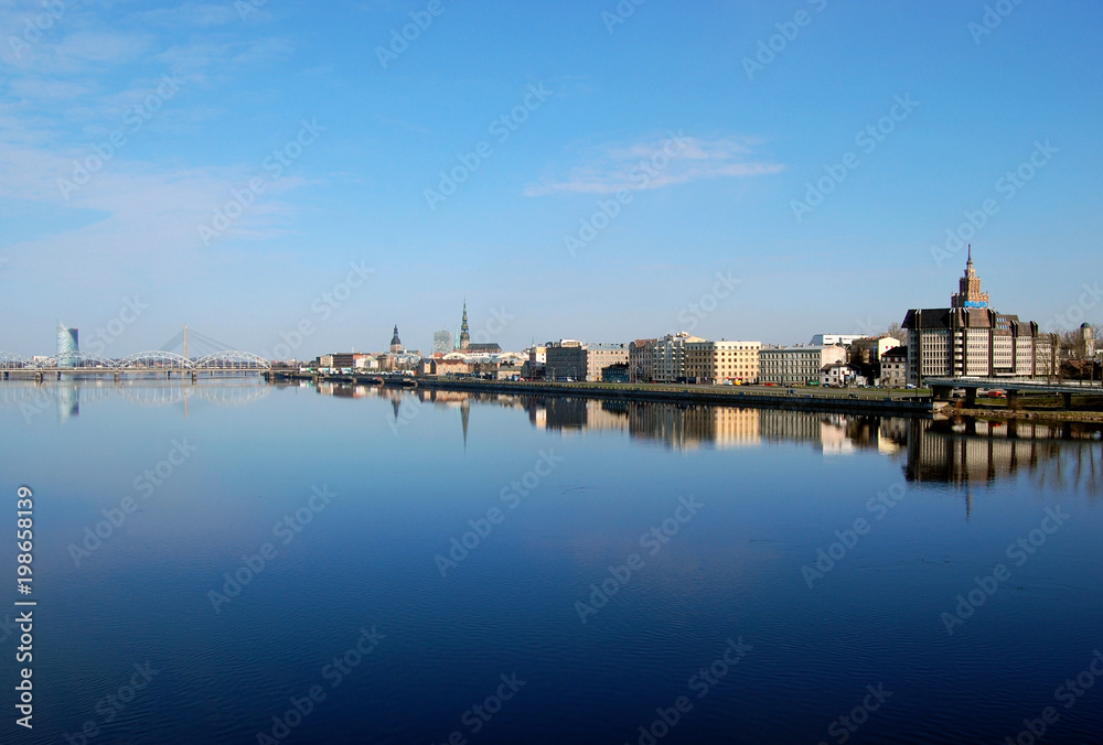 Panoramic view of Riga city, the capital of Latvia