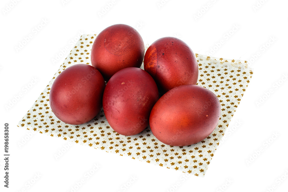 Red painted eggs as symbol of the holiday of Easter Red painted eggs as symbol of the holiday of Easter