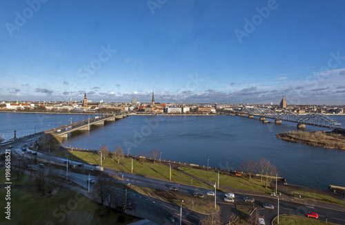 Panoramic view of Riga city, the capital of Latvia