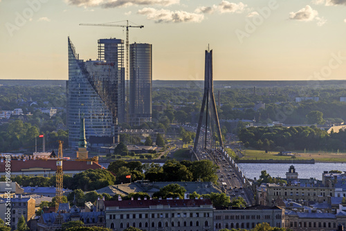 Panoramic view of Riga city  the capital of Latvia