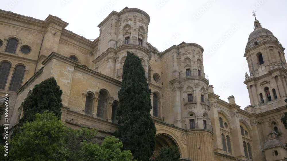 The exterior walls of Malaga Cathedral