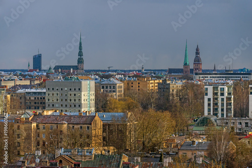 Panoramic view of Riga city, the capital of Latvia