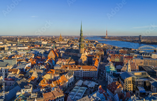 Panoramic view of Riga city, the capital of Latvia