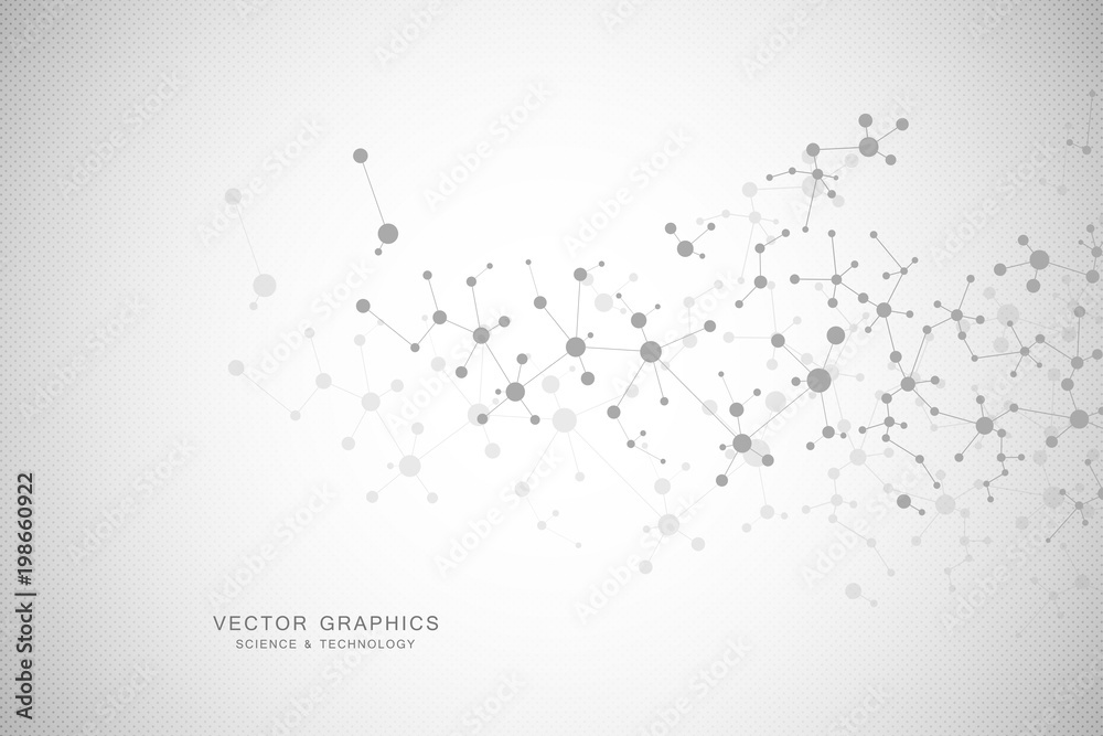 Molecular structure background. Genetic and science research.