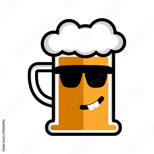 Happy beer cartoon character