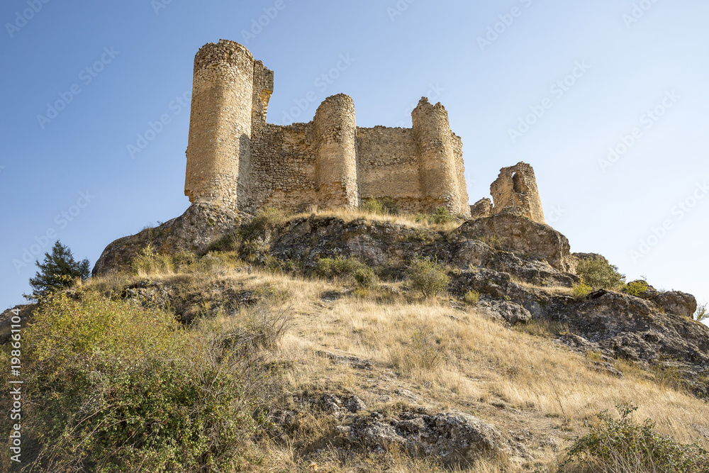 ruins of the castle in Pelegrina village (Siguenza), province of Guadalajara, Spain