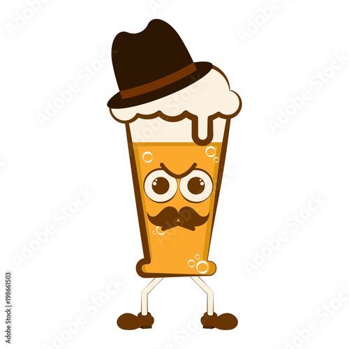 Vintage angry beer cartoon character