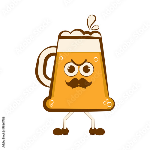 Vintage angry beer cartoon character