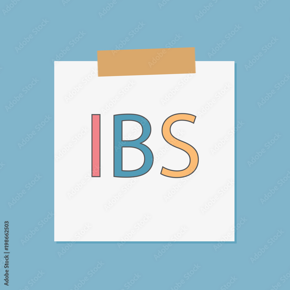 IBS (Inflammatory Bowel Syndrome) written in notebook paper- vector ...