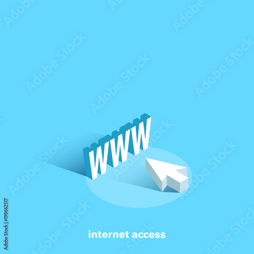 arrow and three letters, isometric image
