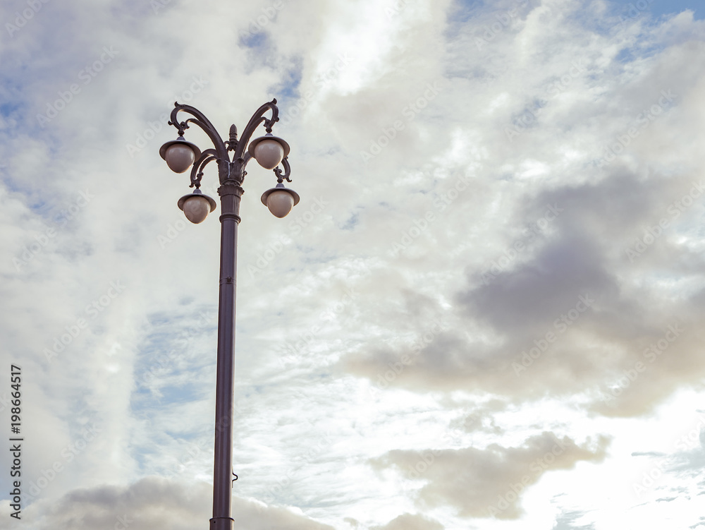 light in the street of the city isolated sky background