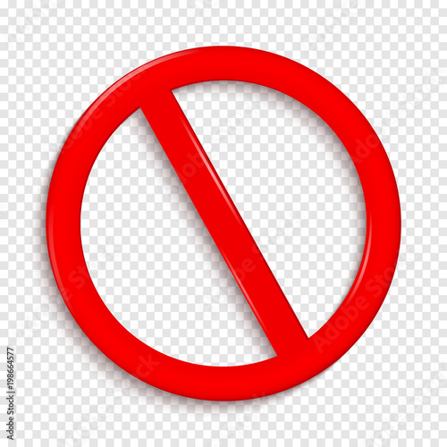 No Sign. Isolated on transparent background.