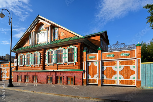 Colorful old tatar house in Kazan, Russia photo