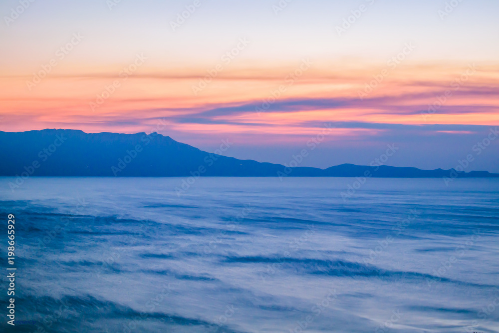 Twilight seascape in the color of the sunset. Abstraction Twilight seascape in the color of the sunset. Abstraction
