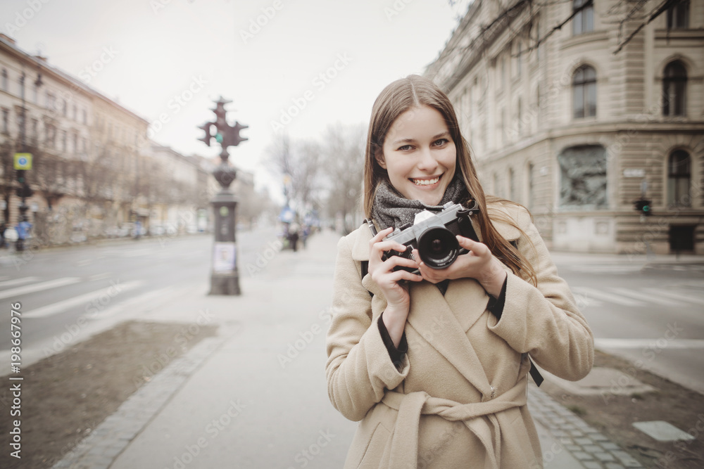 Girl taking pictures