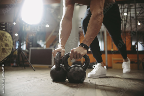 Lifting weights at the gym