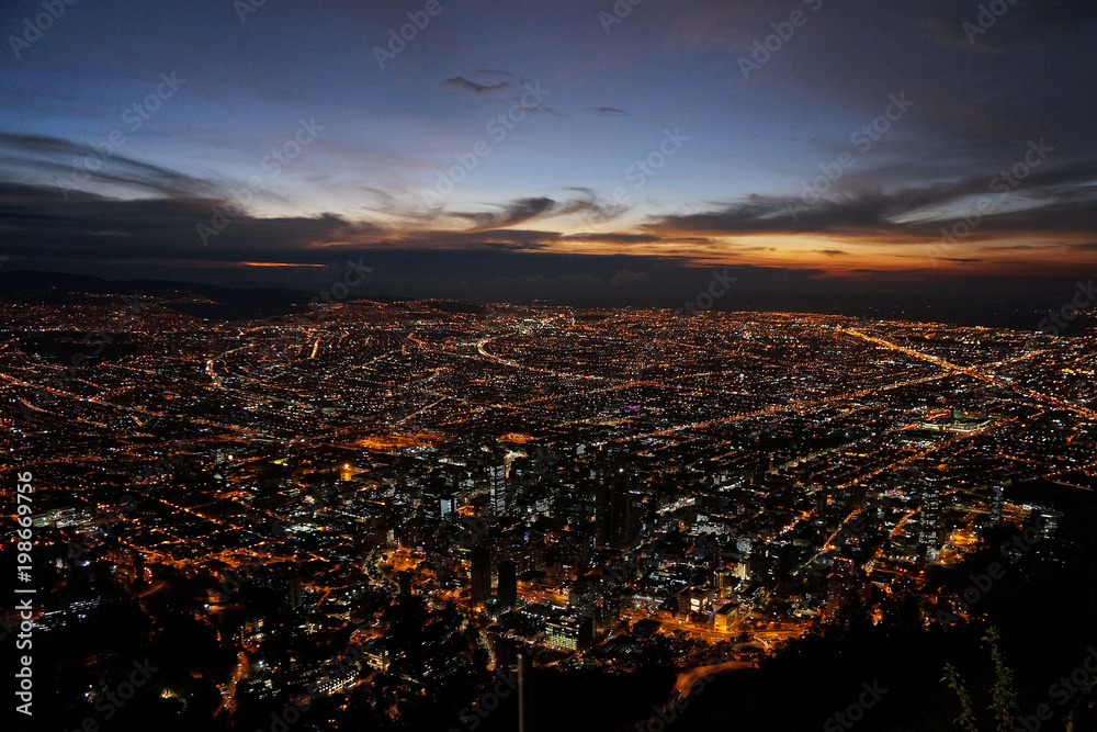 night view of Bogota, Colombia