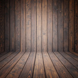 Brown pine wooden empty space. perspective wall. For display or montage product design