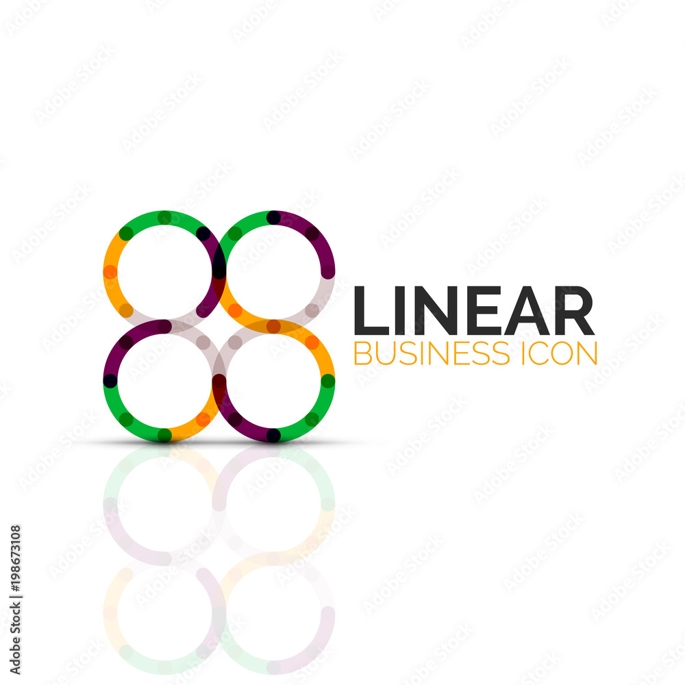 Abstract flower or star, linear thin line icon. Minimalistic business geometric shape symbol created with line segments Abstract flower or star, linear thin line icon. Minimalistic business geometric shape symbol created with line segments