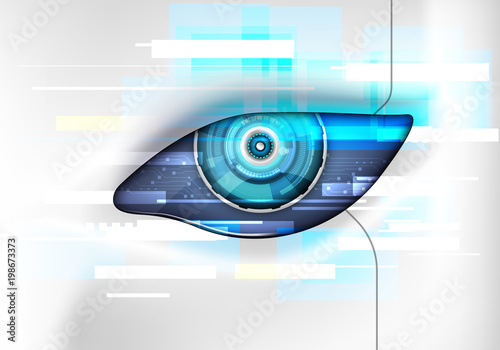 Eye of the robot. Futuristic HUD interface,vector illustration